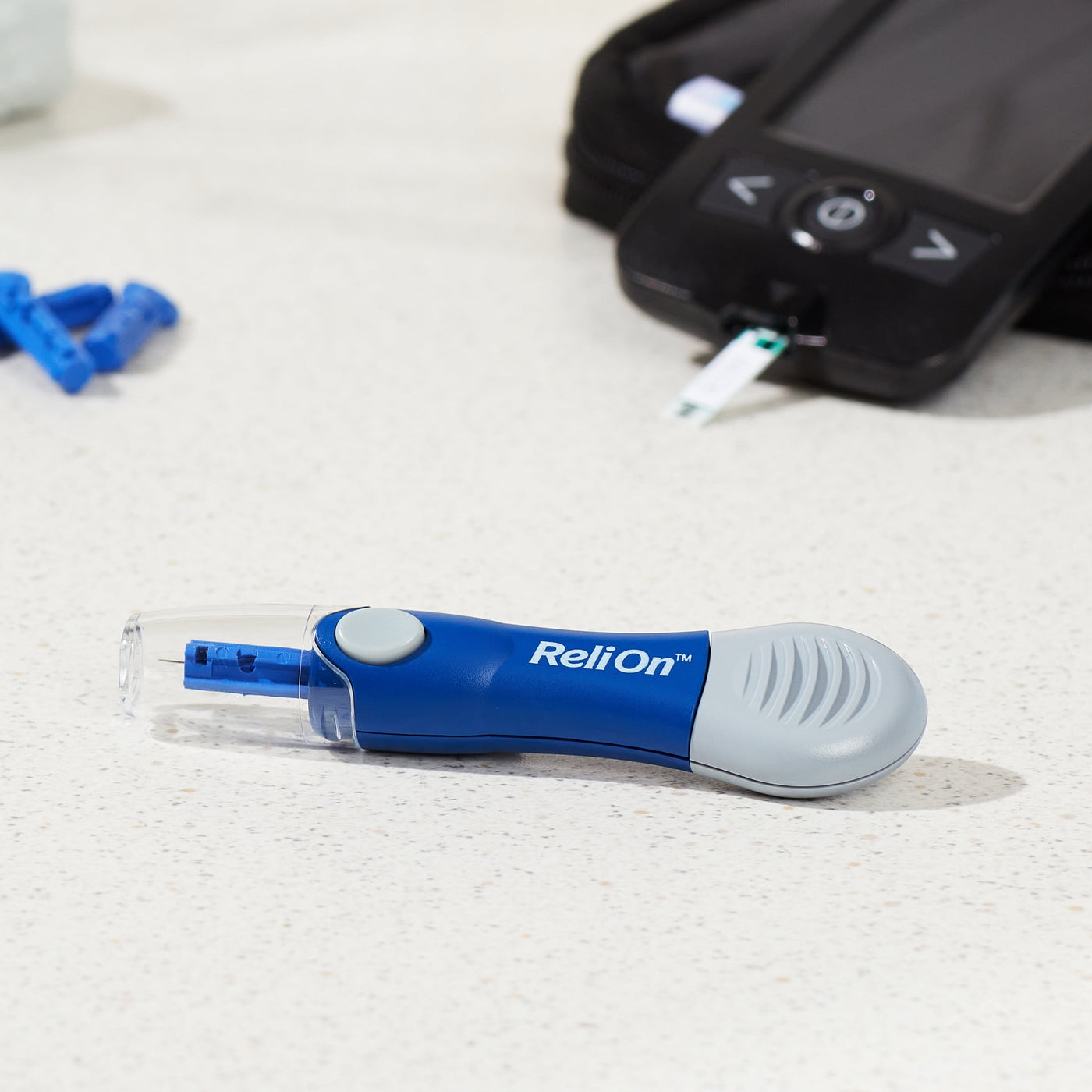 Relion Testing ReliOn Lancing Device for Comfortable Blood Glucose Testing – CUESTRIPS