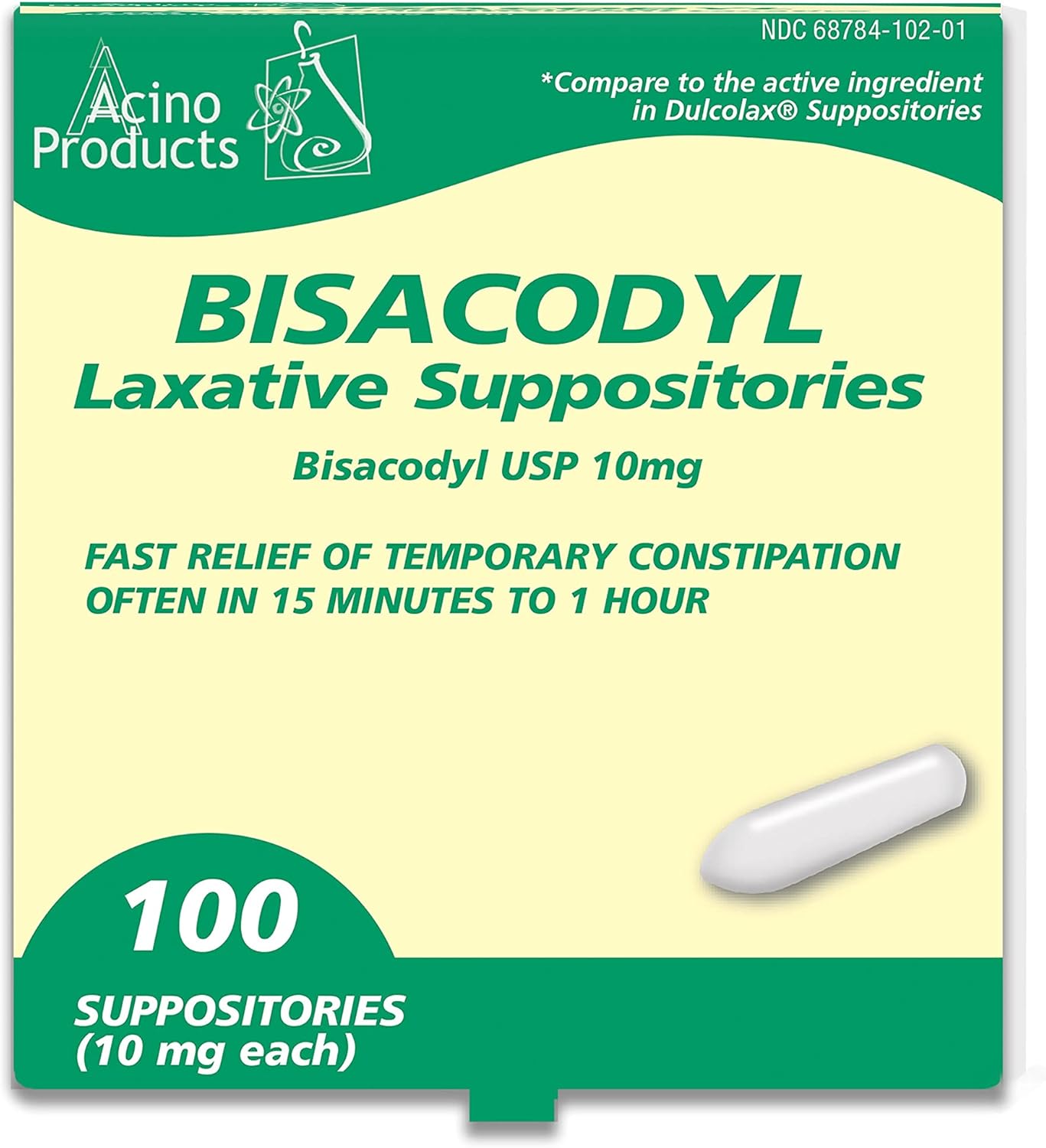 Bisacodyl Suppositories, 10 mg, Box of 100's – CUESTRIPS